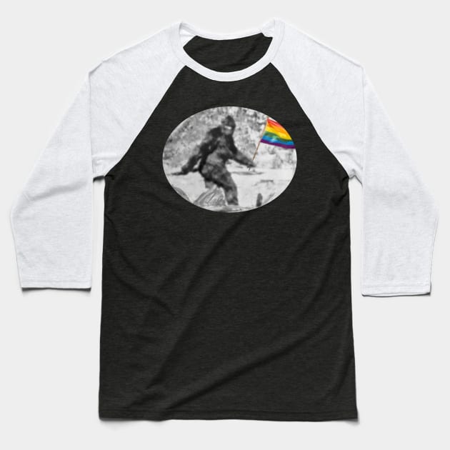 Bigfoot Pride Baseball T-Shirt by Euphorichords